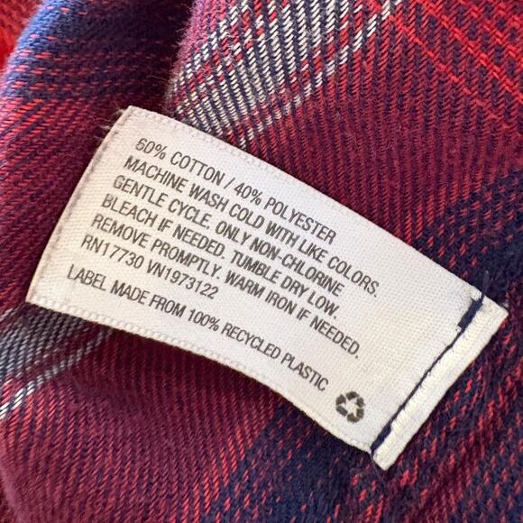 Upcycled Womens Plaid Flannel Shirt Dear Santa Stop Judging Me Christmas Holiday - Picture 5 of 6